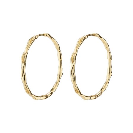 Pilgrim Eddy Genanvendt Organic Shaped Hoops Maxi Guld Belagt, Tøj & Bolig, Smykker, Øreringe