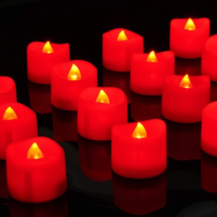 Flameless Candles, Sæt med 24 Batteridrevne Flimrende LED-telys
