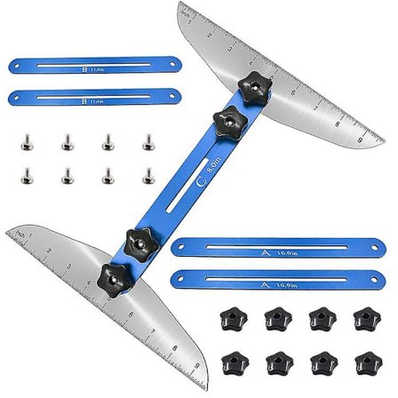 Trappetrins Skabelon Værktøj, Skriveværktøjsskala til Layout Hylder, Trapper, Stødtrin, Gips og Trappetrins Måleværktøjer