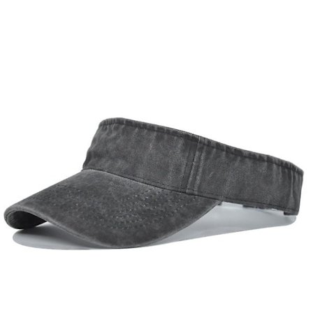 Sommer tom hat til mænd og kvinder, vasket denim solskærm, ensfarvet løbehat, all-match topless kasket solhat