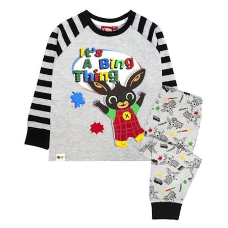 Bing Bunny Boys Its A Bing Thing Pyjamas med långa ärmar 18-24 Grey/Black 18-24 Months