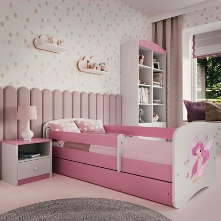 Kocot Kids Barnsäng - Babydreams Rosa - Fairy With Butterflies Med Madrass 180x80 Cm - Litenleker