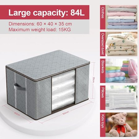 Stor opbevaringspose 2 sæt, (horisontalt skåret) Tøjopbevaringsboks Stor