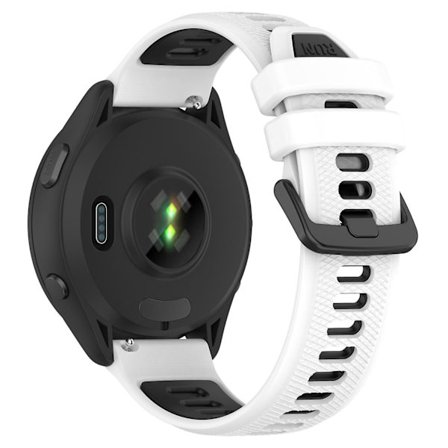 For Garmin Forerunner 265 Dual-Color Silicone Watch Strap Anti-Wear Smart Band Strap