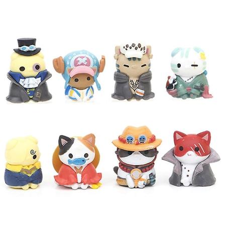 8 st/set Anime Cat One Pieces 3,5 cm docka Cosplay Luffy Chopper rumsdekoration Multi-color 6pcs