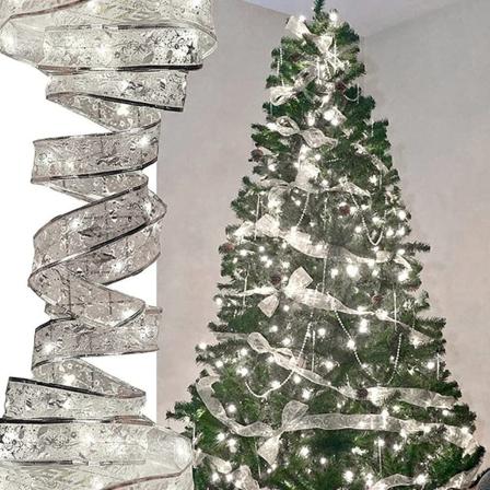 40 Led Ribbon Lights 13ft Silver För Jul, Vit