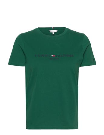 Regular Hilfiger C-Nk Tee Ss T-shirts & Tops Short-sleeved Grön Tommy Hilfiger