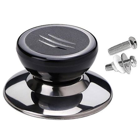 Hjemmekøkken Grydelåg Håndtag Rustfrit Stål Holder Anti-skold Knappen Udskiftning Sort 2 Sæt