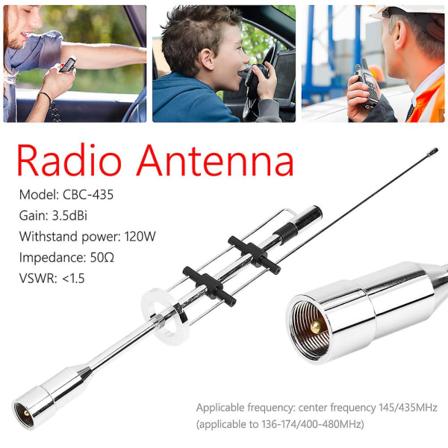 Ny dobbeltbåndsantenne Cbc-435 Uhf Vhf 145/435mhz Udendørs personlige bildele dekoration til mobilradio Pl-259 stik