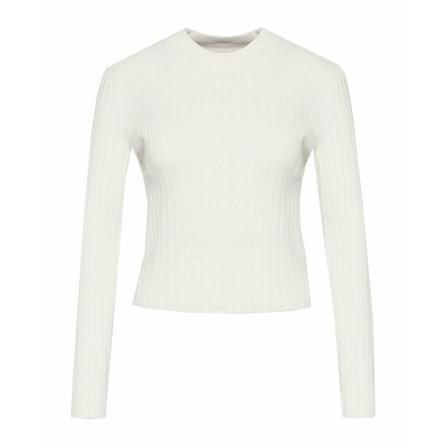 Calvin Klein Round-neck Stickat vit, Dam Stickade tröjor & koftor, Dam, Storlek: S