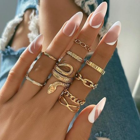 Kvinnors tonårsflickor guld knoge ring set, vintage stapelbara boho
