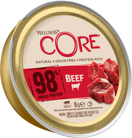 CORE Petfood - Katt 98 % oksepaté 85 g - Katt - Kattefôr & kattemat - Våtfôr og våtmat - ZOO.no