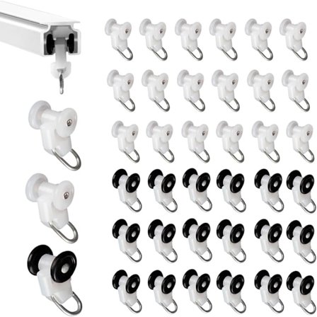 40 stk. Gardin Glider Ruller Pergola Skinnekrok Gardin Skinne Ruller Metall Trins Hjul Skyve Gardin Krok Gardinstang Ruller Gardin Skinne Gli