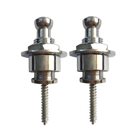 2 stk Gitarre Remme Lås Knapper Metall Anti-Skli Spiker Elektrisk Akustisk Gitarre Bass Remme Spenner Gitarre Tilbehør (sølv)