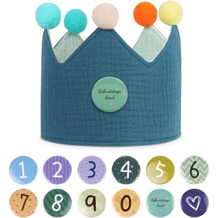 Fødselsdagskrone til børn, genanvendelig fødselsdagsfesthat med udskiftelige numre fra 0 til 9, filthat til fødselsdag C