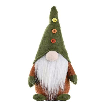 Jul Svensk Gnome Plyschdocka Tomtefigur Xmas Dekor Green Cap