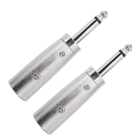 2 x 3-pin XLR til 6,35 mm (1/4") mono han-lydadapter, sølv