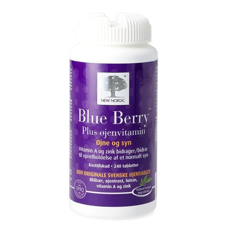 New Nordic Blue Berry Øjenvitamin 240 tabl., Helse & Madvarer, Ingredienser, Blåbær