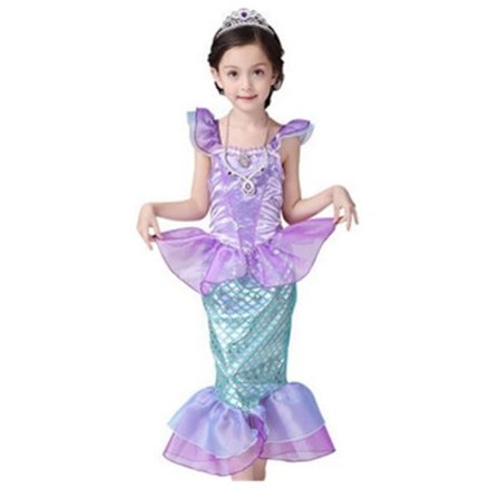 Liten jente havfrue kostyme utkledning barn fest fancy dress hallow