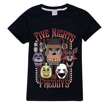 7-14 årige børns Five Nights at Freddy's FNAF T-shirt Horror Spil Fans Drenge Piger Sommer Casual Kortærmet Trykt T-shirt Toppe Fødselsdag Ch