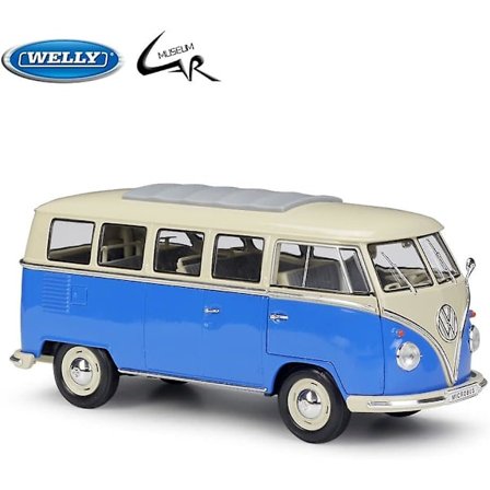 1:18 For T1 Bus Retro Modelbil 1963 Metal Legering Legetøjsbil Børnegave Samling (farve: Orange)
