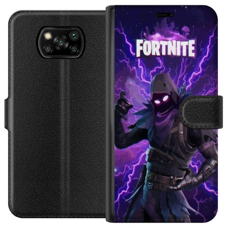 Xiaomi Poco X3 NFC Lommeboketui Karakter i mørk lilla energistorm med glødende øyne, intense lynnedslag og futuristisk atmosfære som forsterker sp
