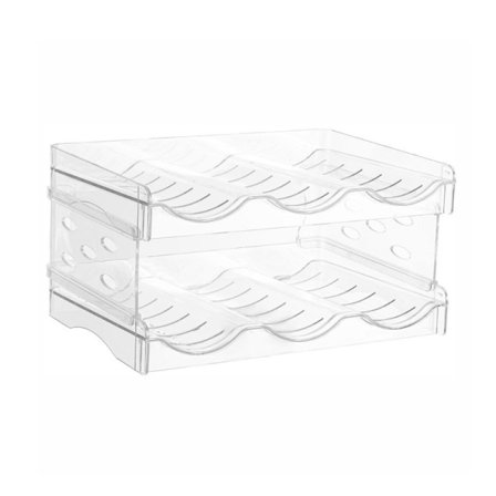 Stapelbar och avtagbar 3-vånings vattenflaskorganisatör Håll ditt kök snyggt och organiserat Förvaringsställ Kylskåpsorganisatör