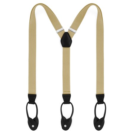 Slanke Kakifarvede Seler m. Stropper til Knapper til mænd - Seler m. Stropper til knapper