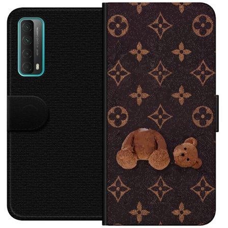 Yhteensopiva Lompakkokotelo Huawei Huawei P smart 2021 Graafinen monogrammikuvio, jossa taiteellisesti muotoiltu nalle