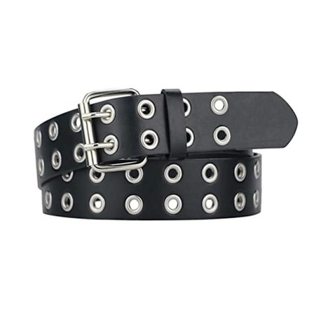 Nitte læderbælte til kvinder, sort bælte til kvinder og mænd