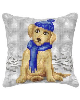 Broderikit Pude Vinter hund - Orchidea