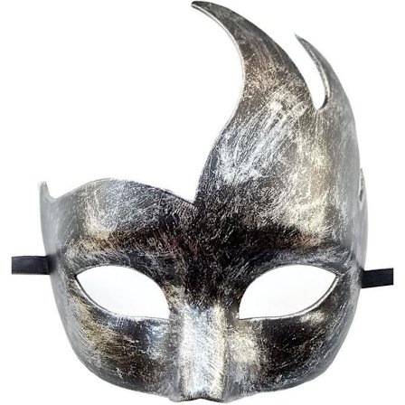 Maskeradmask Retro Venetiansk Rutig Musikfest Karnevalsmask (Antik Guld Svart)