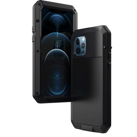 TG iPhone 13 Pro - Kraftig HEAVY DUTY Aluminiumdeksel Svart
