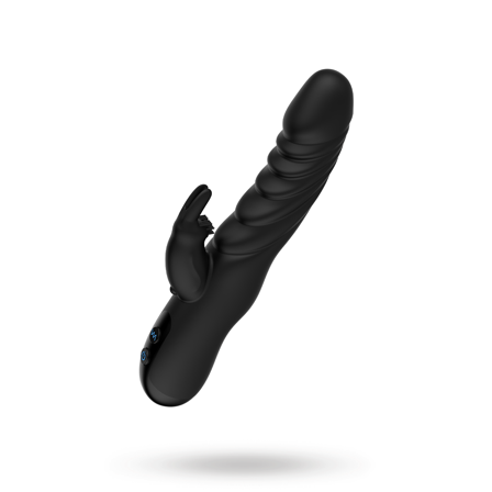 Vuxen: Black Silicone G-Spot Rabbit Vibrator - Sexleker Vuxen: Vibrator, dildo & massajestaver