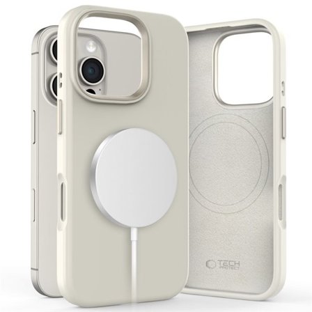 Tech-Protect Silikon PU MagSafe iPhone 16 Pro Fodral - Beige