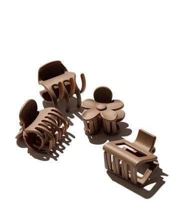 Hairlust Claw Hair Clips 4 Pak Coffee, Hår, Hårpynt, Hårklemmer