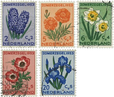 Holland 1953 - NVPH 602-606 - Stemplet