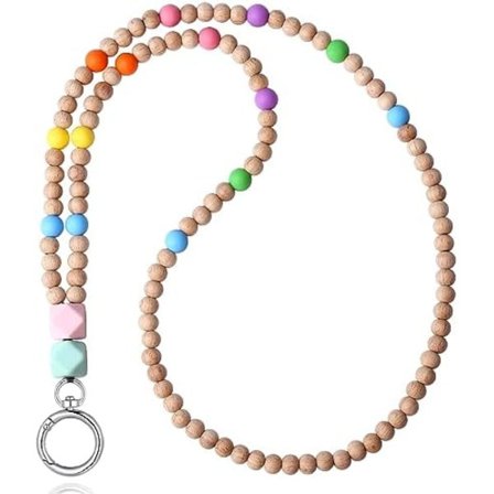 2-pakning Perlebånd for lærere, ID-kortbånd, nøkkelbånd, bånd med ID-kortholder, fargerike bånd