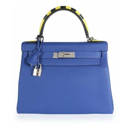 Hermès, Kelly 28 Retourne 2way Bag Niebieski, Kobieta, Rozmiar: ONE Size