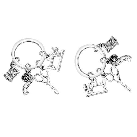 2st Nyckelring Nyckelring Med Symaskinsax Linjal Trådhängande Berlock