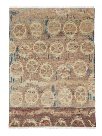 Hand Knotted Oushak Indo Rug 270X370 Wool Brown/Orange Large