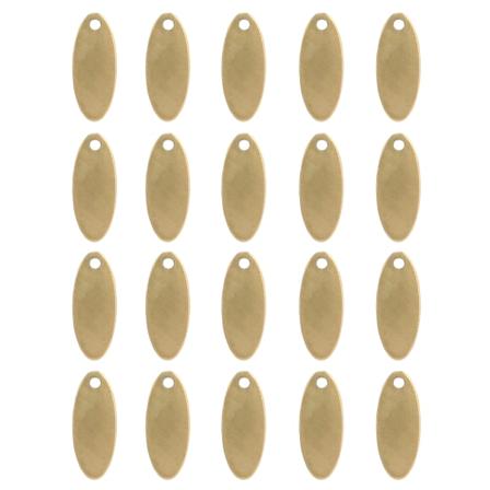 20 stk rustfrit stål ovalt vedhæng gør-det-selv-hundemærker med hul smykkefremstillingstilbehør Guld 6 x 15 mm