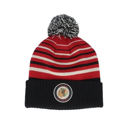 Fanatics - NHL Rot pom Mütze - Chicago Blackhawks True Classic Black-Athl Red Pom @ Hatstore