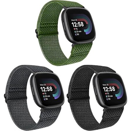 Elastiset nylonrannekkeet, jotka ovat yhteensopivia Fitbit Versa 4 -rannekkeen/Fitbit Versa 3 -rannekkeen/Fitbit Sense -rannekkeen/Sense 2 -rannekkeen