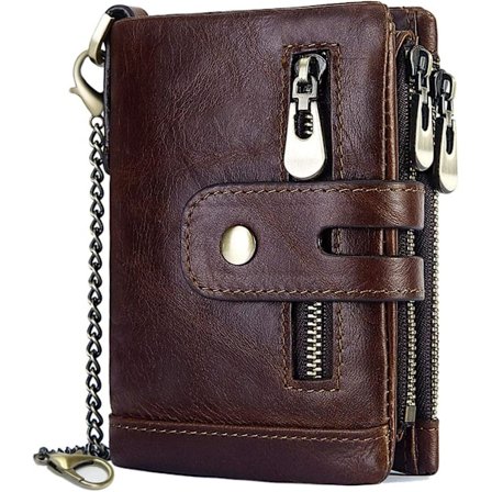 Brun - Herre Læderpung, Herre Møntpung, Klassisk Pung Ch