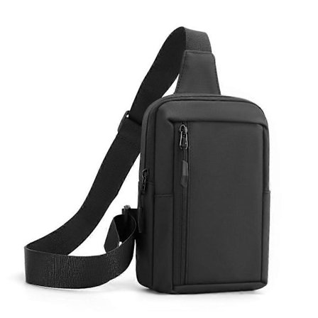 Crossbody taske til mænd og kvinder, sort lille slyngtaske, telefon brysttaske, trendy bæltetaske til træning og løb (FMY)