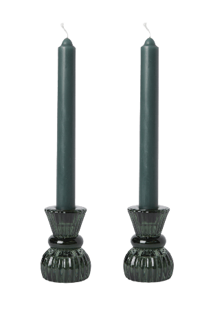 MANO ATELIER Gåvoset hög ljusstake och ljus, 2-pack Ljus & ljusstakar Grön ONESIZE