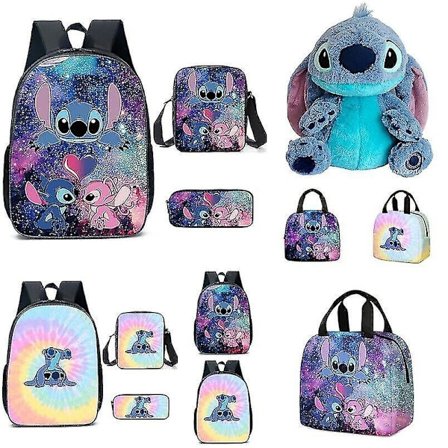 Lilo & Stitch Stitch Backpack School Bag Three-piece Set
