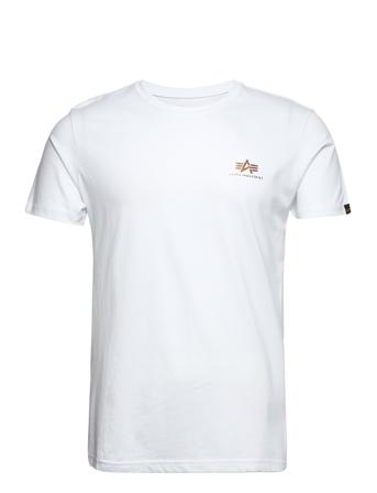 Basic T Small Logo Foil Print T-shirts Short-sleeved Valkoinen Alpha Industries