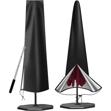 Solskjermbeskytter - 210D Oxford Solskjerm - Glidelås og værbestandig - Grå - 240*57*57 cm - To stykker